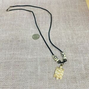 Bone Carved Turtle Necklace‎